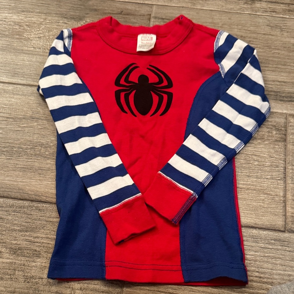 Hanna Andersson Red and Blue Striped Spider Pajama Top -2
